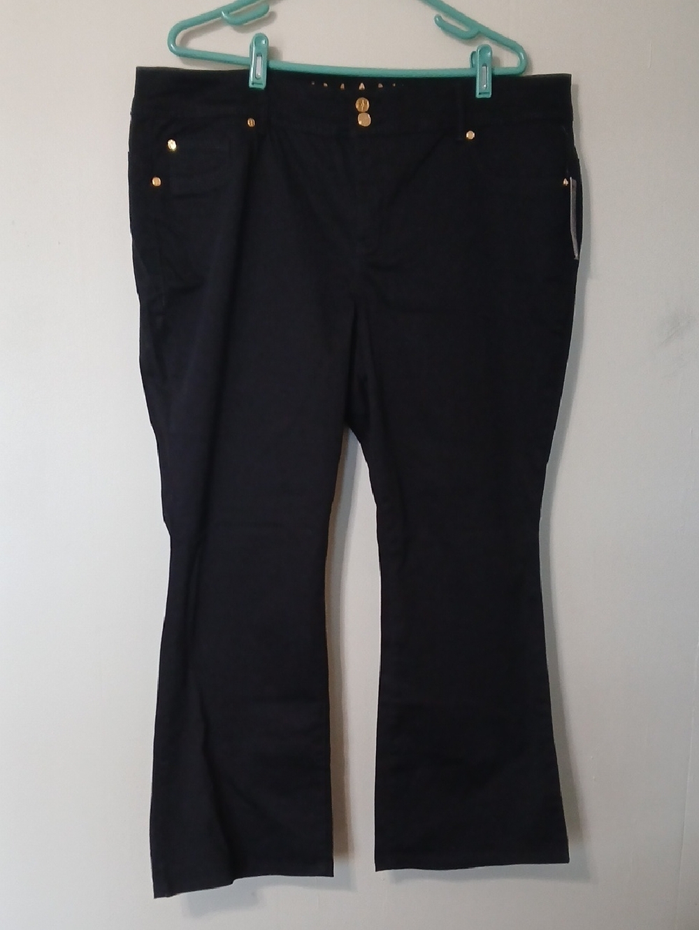 IMAN Black Pants with Gold Accents Size 20WP NWT